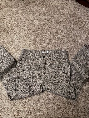 Seven7 Leopard Print High Waist Skinny Jeans - Beige & Black